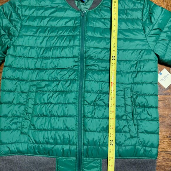 Arizona Jean Company Forest Green Quilted Puffer Jacket Full Zip Size Large NEW - Picture 8 of 12